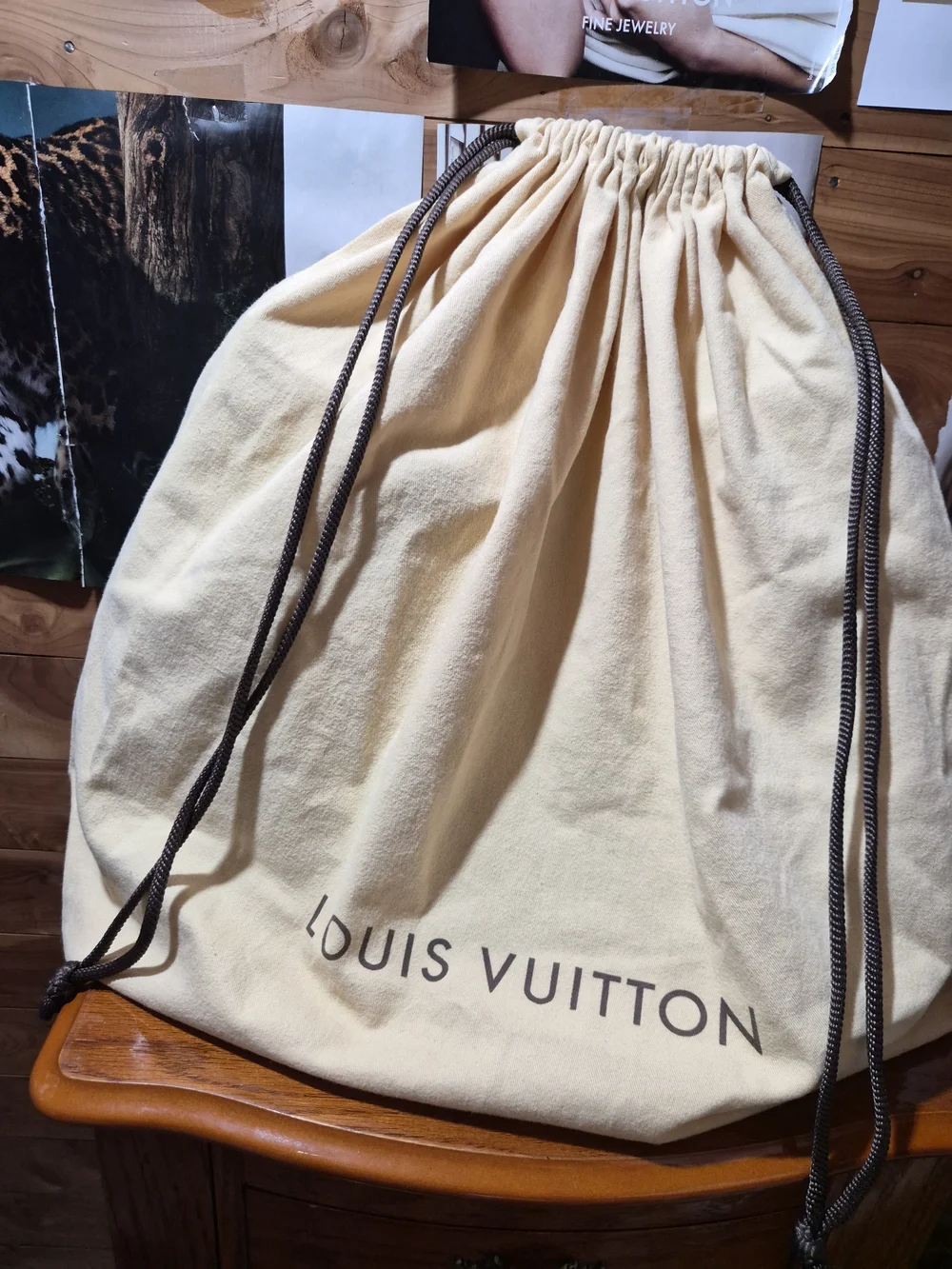 Louis Vuitton Brown Monogram Canvas Shoulder Bag with Tan Trim